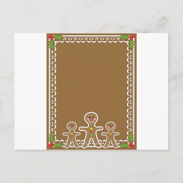 Gingerbread Man Border Postkarte (Vorderseite)
