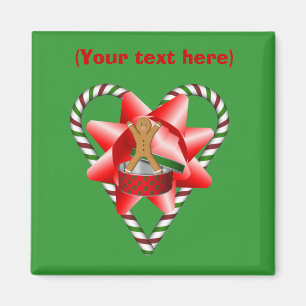 Gingerbread Man Bow Weihnachtszeitschrift Magnet