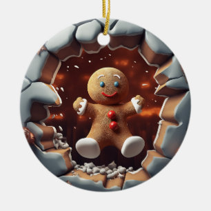 Gingerbread Man Breakfast, Weihnachten Keramik Ornament