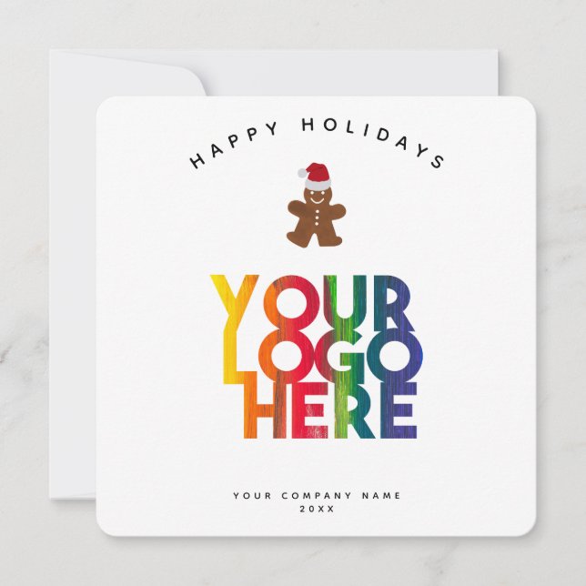  Gingerbread Man Business Logo Christmas Card (Vorderseite)
