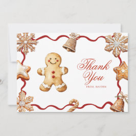 Gingerbread Man | Christmas Baby Shower Dankeskarte