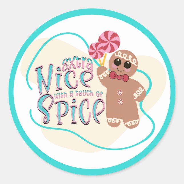 Gingerbread Man Christmas Classic Round Sticker (Vorderseite)