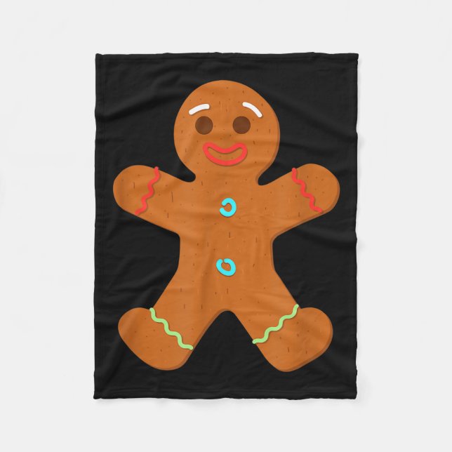 Gingerbread Man Christmas Cookie Baking  Fleecedecke (Vorderseite)