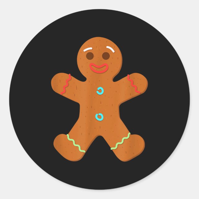 Gingerbread Man Christmas Cookie Baking  Runder Aufkleber (Vorderseite)
