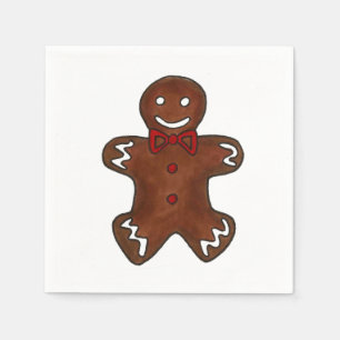 Gingerbread Man Christmas Cookie Napkins Serviette