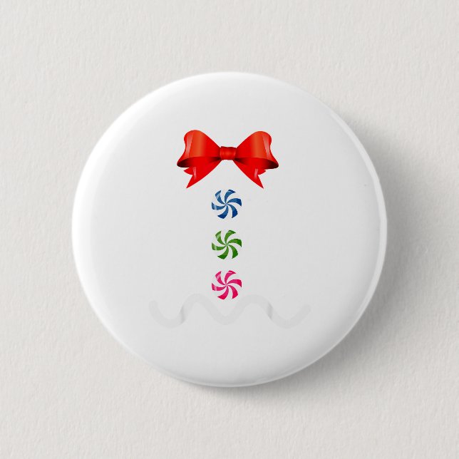 Gingerbread Man Christmas Costume Cookie Baking  Button (Vorderseite)