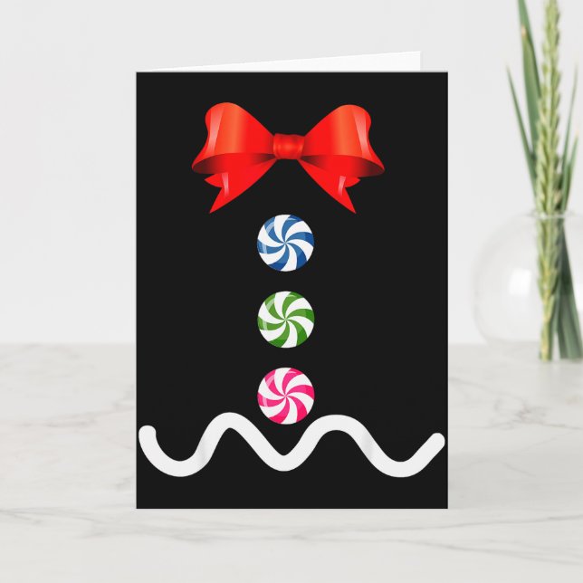 Gingerbread Man Christmas Costume Cookie Baking  Karte (Vorderseite)