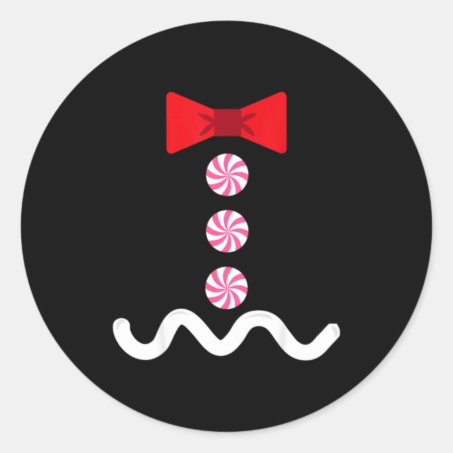 Gingerbread Man Christmas Costume Cookie Baking  Runder Aufkleber (Vorderseite)