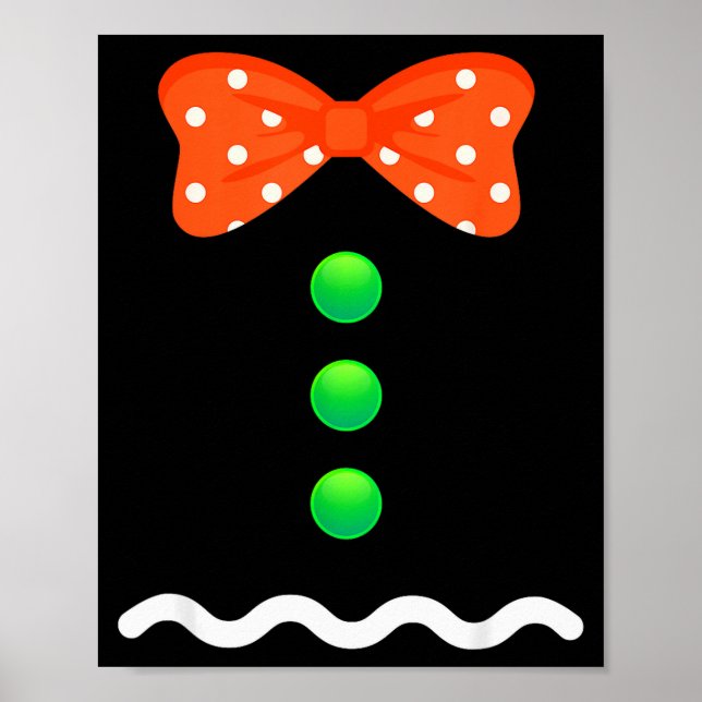 Gingerbread Man Christmas Costume For Kids &amp; A Poster (Vorne)