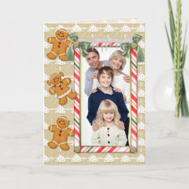 Gingerbread Man Christmas Foto Gruß Feiertagskarte