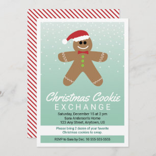 Gingerbread Man Christmas Holiday Cookie Exchange Einladung
