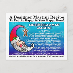 Gingerbread Man Christmas Martini Rezept Postkarte