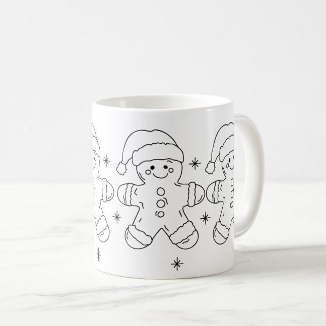 Gingerbread Man Christmas Mug – Simple Holiday Des Kaffeetasse (VorderseiteRechts)