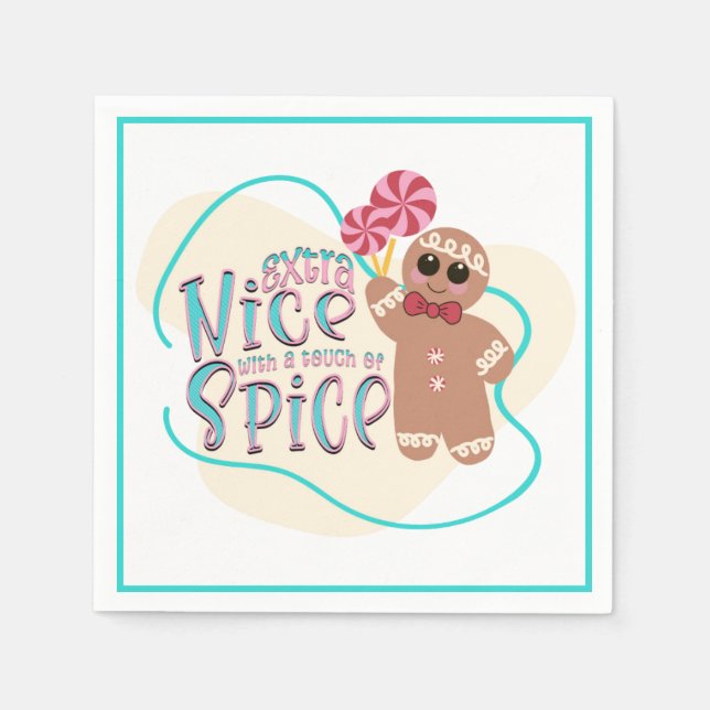 Gingerbread Man Christmas Party Napkins Serviette (Vorderseite)