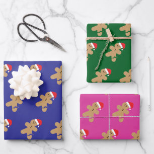 Gingerbread Man Christmas Pattern Geschenkpapier Set