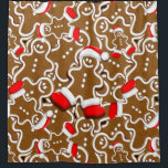 Gingerbread Man Christmas Santa Claus Duschvorhang<br><div class="desc">Niedliche und festliche Weihnachten, Gingerbread Man Cookie mit Santa Claus Red Beanie und Stiefel Happy und lächelnd Vector Charakter abgeschieden auf weiß. Original Vector Hi Resolution/Hi Quality Grafik Design Copyright BluedarkArt TheChameleonArt.</div>