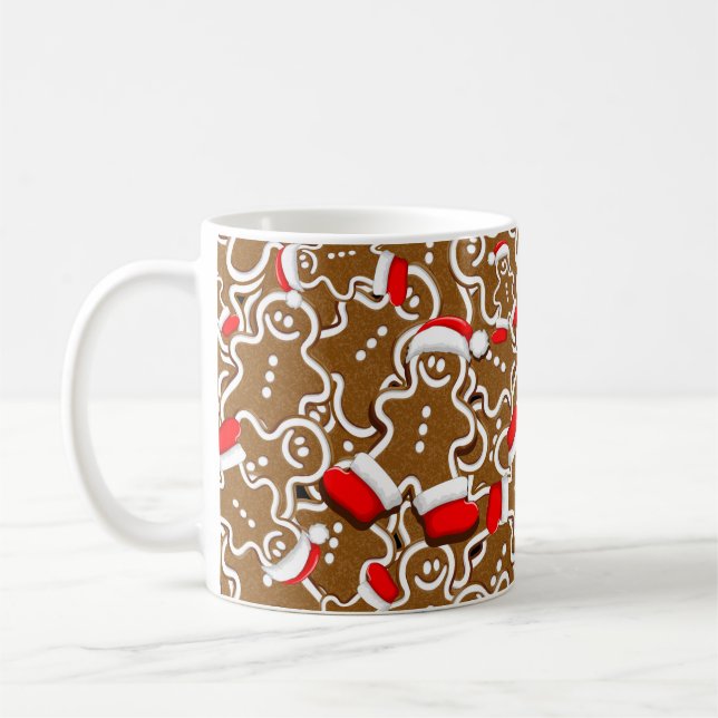 Gingerbread Man Christmas Santa Claus Kaffeetasse (Links)