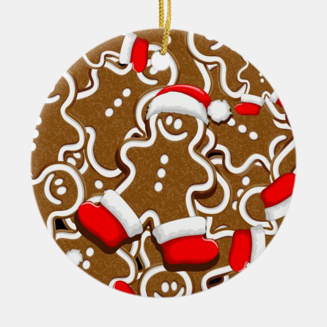 Gingerbread Man Christmas Santa Claus Keramik Ornament (Vorne)