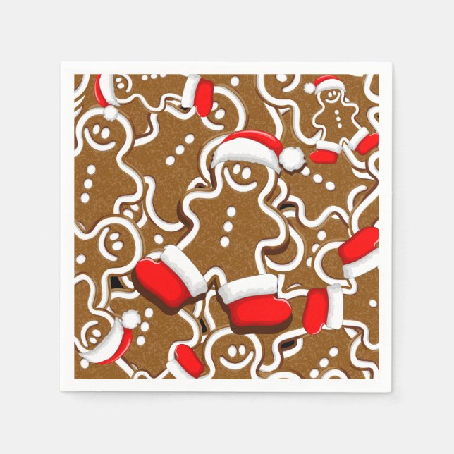 Gingerbread Man Christmas Santa Claus Serviette (Vorderseite)