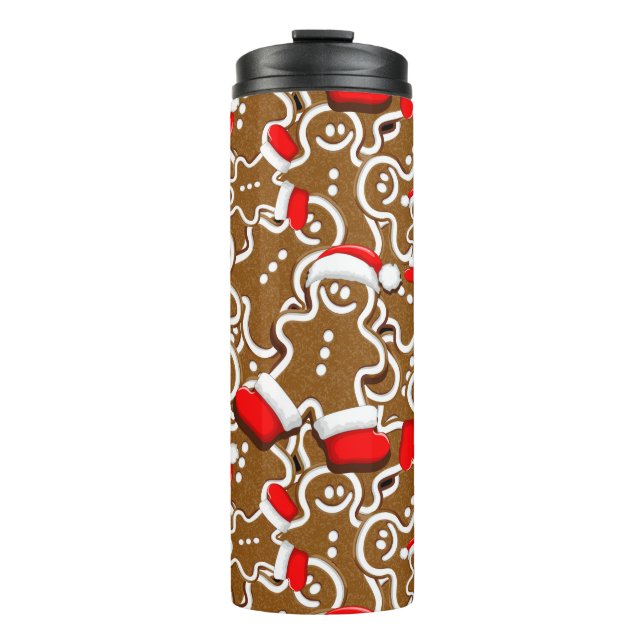Gingerbread Man Christmas Santa Claus Thermosbecher (Vorderseite)
