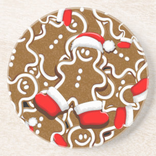 Gingerbread Man Christmas Santa Claus Throw Kissen Getränkeuntersetzer