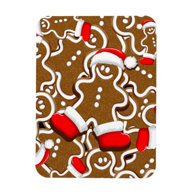 Gingerbread Man Christmas Santa Claus Throw Kissen Magnet (Vertikal)