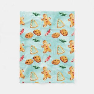 Gingerbread Man Christmas Tree Pattern Fleecedecke