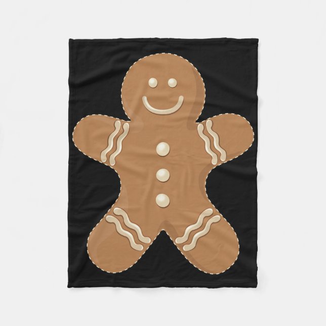 Gingerbread Man Cookie Biscuit Futter Weihnachten Fleecedecke (Vorderseite)