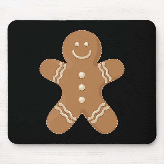 Gingerbread Man Cookie Biscuit Futter Weihnachten Mousepad (Vorne)