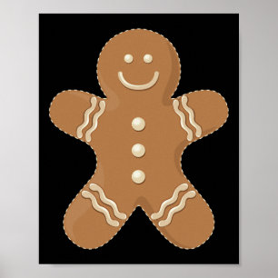 Gingerbread Man Cookie Biscuit Futter Weihnachten Poster