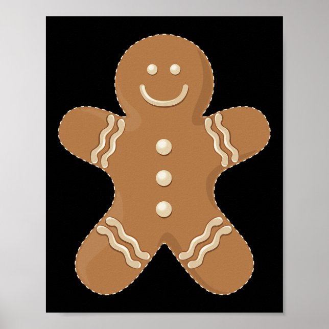 Gingerbread Man Cookie Biscuit Futter Weihnachten Poster (Vorne)