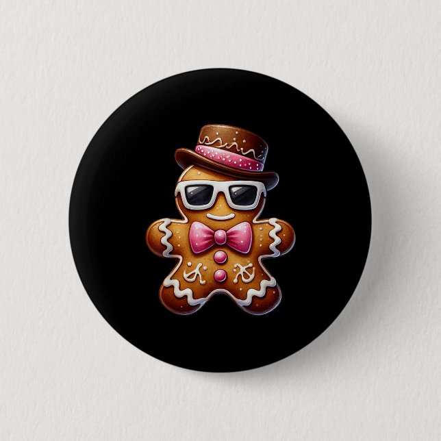 Gingerbread Man Cookie Christmas Nk Coquette Xmas Button (Vorderseite)