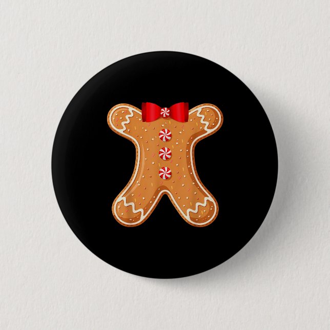 Gingerbread Man Cookie Costume Adult Kids Men Wome Button (Vorderseite)