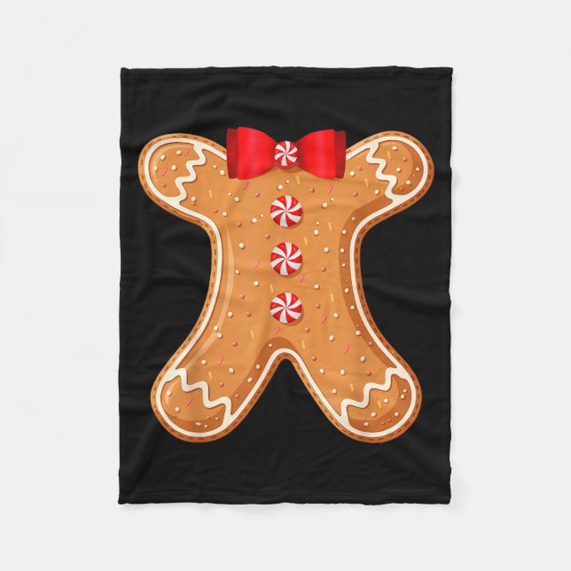 Gingerbread Man Cookie Costume Adult Kids Men Wome Fleecedecke (Vorderseite)