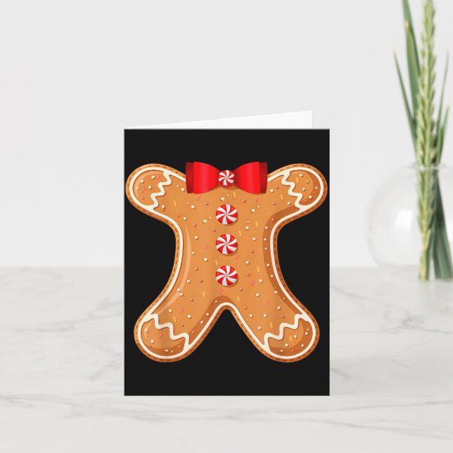 Gingerbread Man Cookie Costume Adult Kids Men Wome Karte (Vorderseite)