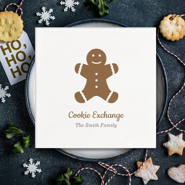 Gingerbread Man Cookie Exchange Serviette (Gingerbread Man Cookie Exchange Napkins)