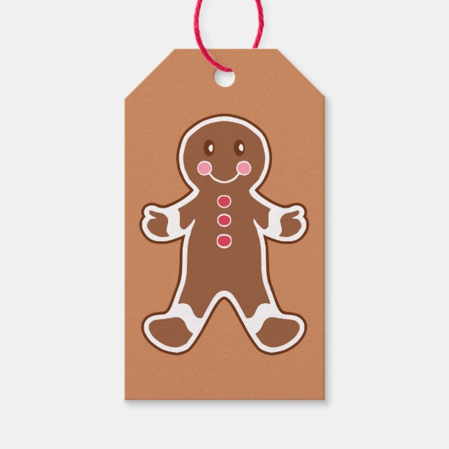 Gingerbread Man Cookie-Geschenketiketten Geschenkanhänger (Vorderseite)