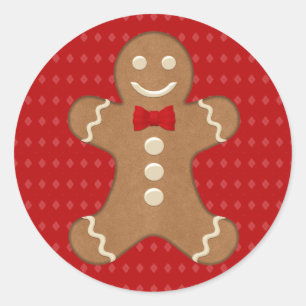 Gingerbread Man Cookie Holiday Runder Aufkleber