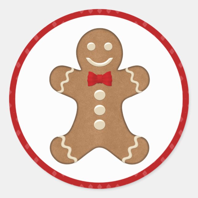 Gingerbread Man Cookie Holiday Stickers (Vorderseite)
