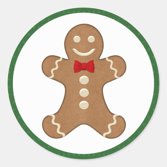 Gingerbread Man Cookie Holiday Stickers (Vorderseite)