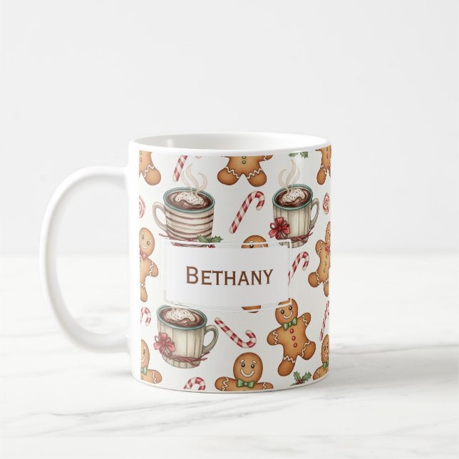 Gingerbread man cookie Hot Chocolate Holiday gift  Kaffeetasse (Links)