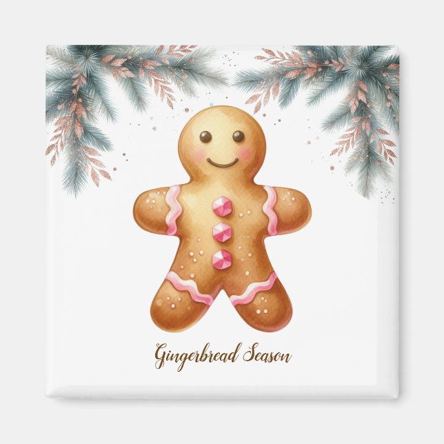 Gingerbread Man Cookie Lover Saison Magnet (Vorne)