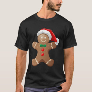 Gingerbread Man Cookie mit dem Weihnachtsmann Hat  T-Shirt