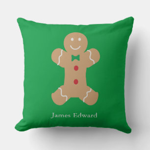 Gingerbread Man Cookie mit Individuelle Name Kissen