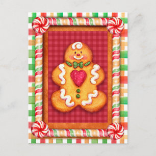 Gingerbread Man Cookie Postkarte
