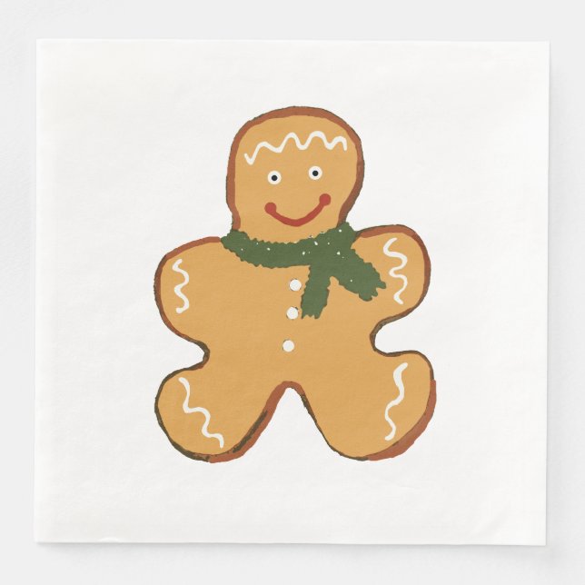 Gingerbread Man Cookie Weihnachten Serviette (Vorderseite)