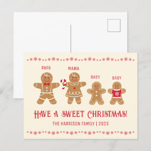 Gingerbread Man Cookies Name Sweet Christmas Postkarte