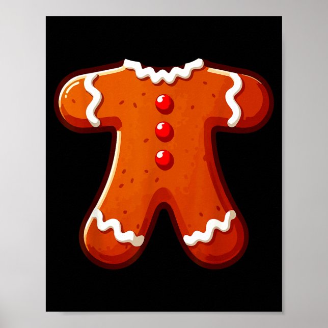 Gingerbread Man Costume Adult Kids Men Women Cooki Poster (Vorne)
