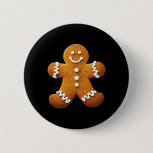 Gingerbread Man Costume Funny Halloween Weihnachte Button