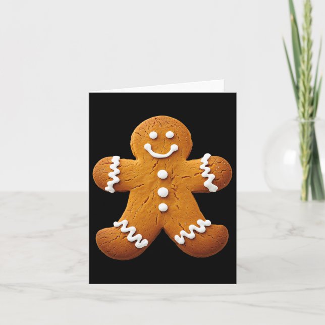 Gingerbread Man Costume Funny Halloween Weihnachte Karte (Vorderseite)